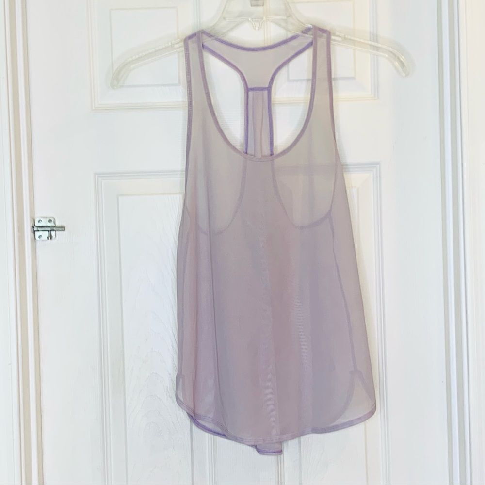 Lululemon Mesh Racerback Tank Light Purple Color Size 6 - Picture 3 of 7